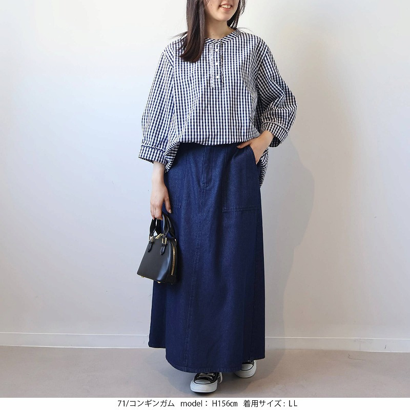 【WEB/一部店舗限定】フリル使いバンドカラーブラウス LL/3L/4L/5L/6L MB mint breezeミントブリーズ5