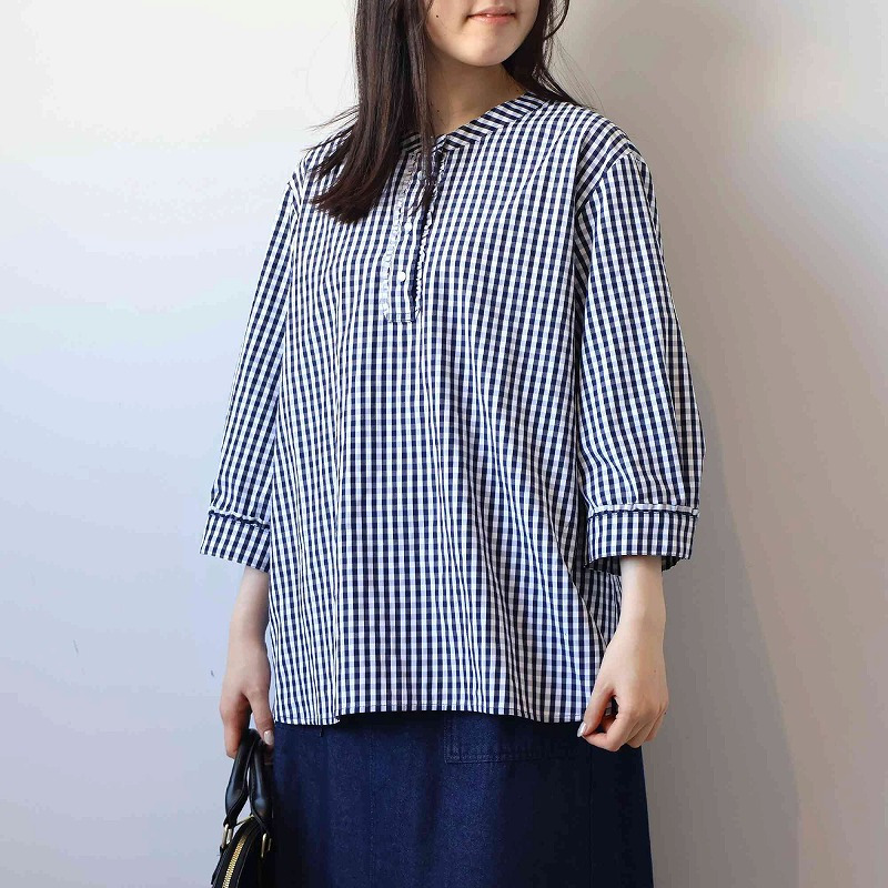 【WEB/一部店舗限定】フリル使いバンドカラーブラウス LL/3L/4L/5L/6L MB mint breezeミントブリーズ7