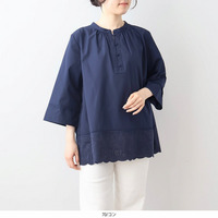 【タイムセール】裾刺しゅうブラウ スLL/3L/4L/5L/6l MB mint breezeミントブリーズ