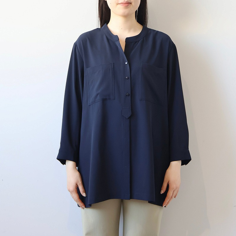 バンドカラーWポケットシャツ12