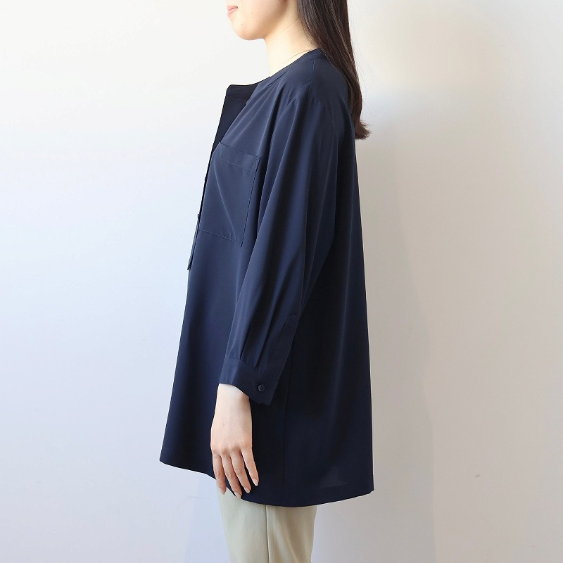 バンドカラーWポケットシャツ13