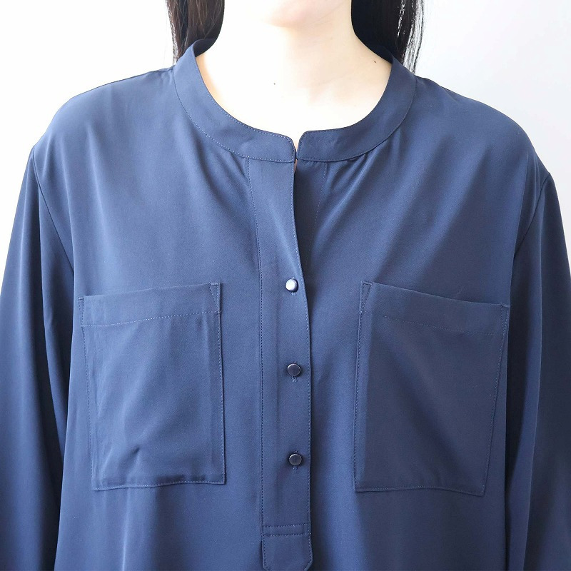 バンドカラーWポケットシャツ15