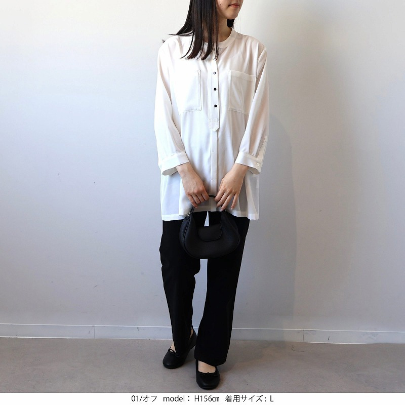 バンドカラーWポケットシャツ2