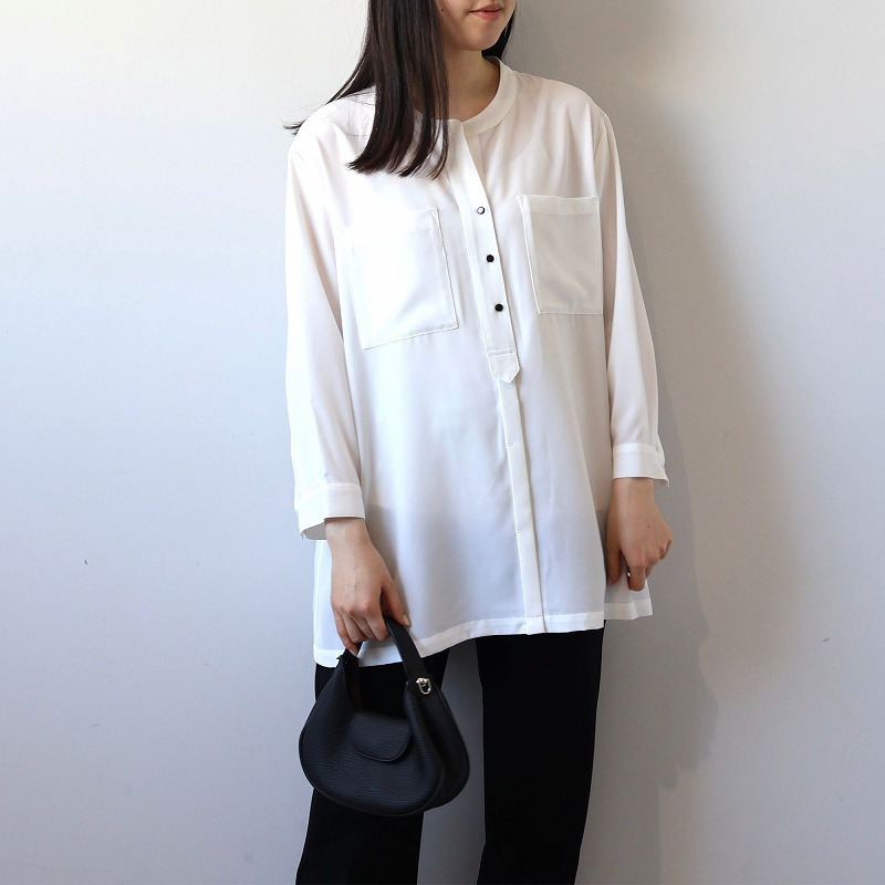 バンドカラーWポケットシャツ3