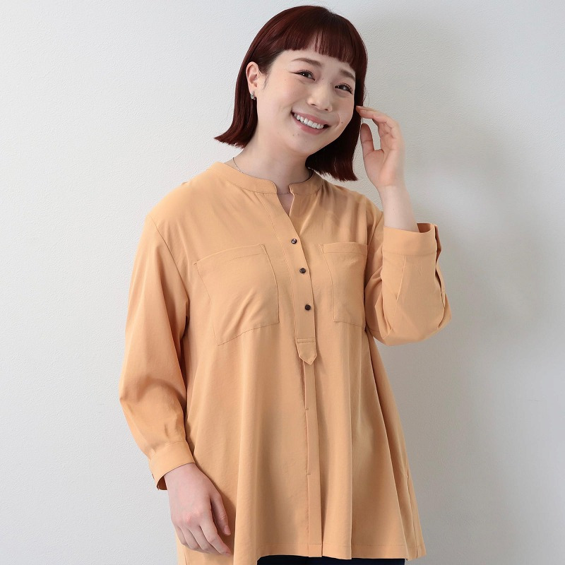 バンドカラーWポケットシャツ8