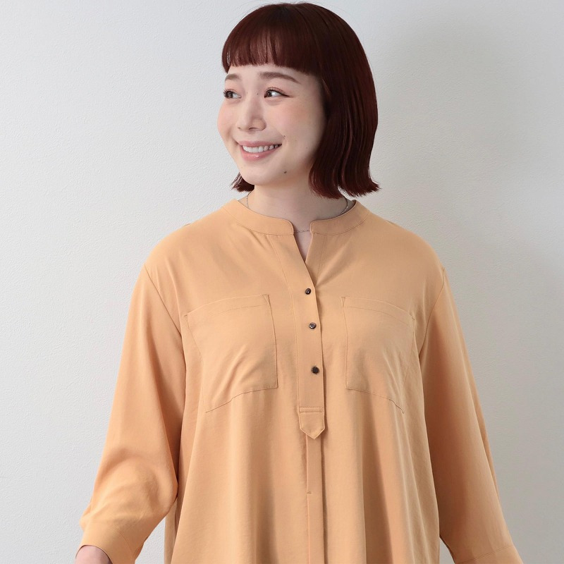 バンドカラーWポケットシャツ9