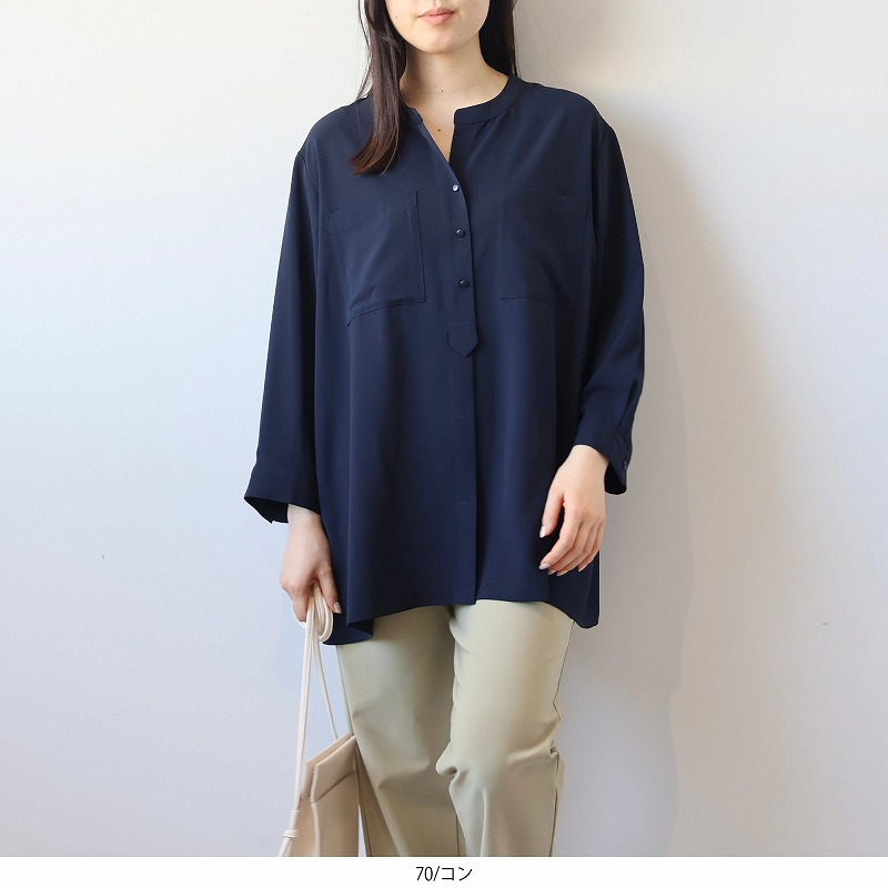 バンドカラーWポケットシャツ1