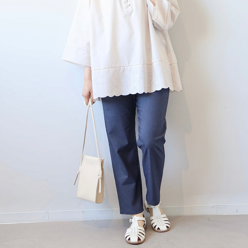 デニムライク ストレッチ クトプトパンツ LL/3L/4L/5L/6L MB mint breezeミントブリーズ10