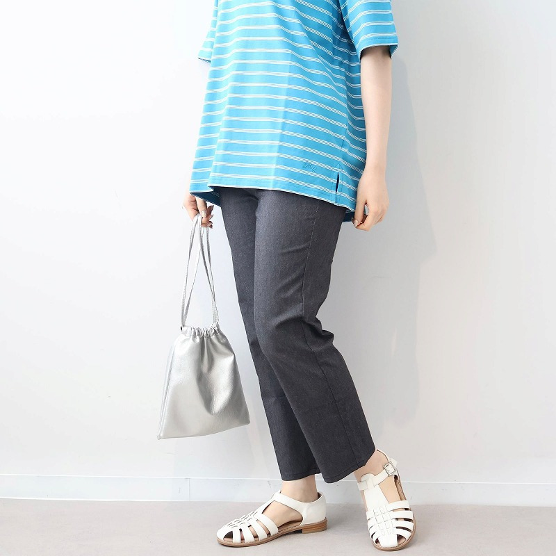 デニムライク ストレッチ クトプトパンツ LL/3L/4L/5L/6L MB mint breezeミントブリーズ6