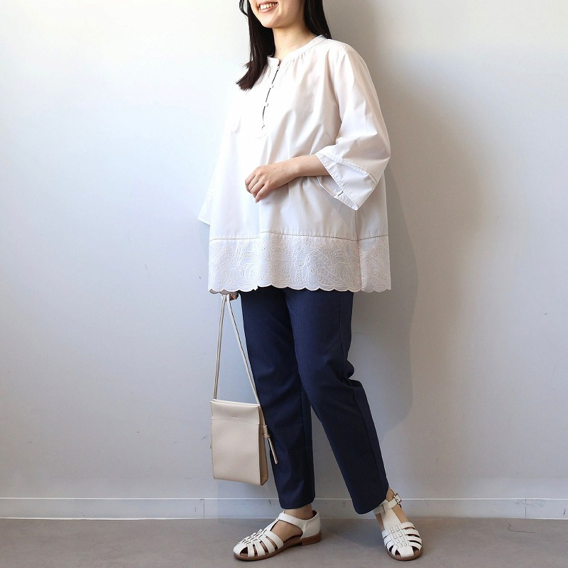 デニムライク ストレッチ クトプトパンツ LL/3L/4L/5L/6L MB mint breezeミントブリーズ8