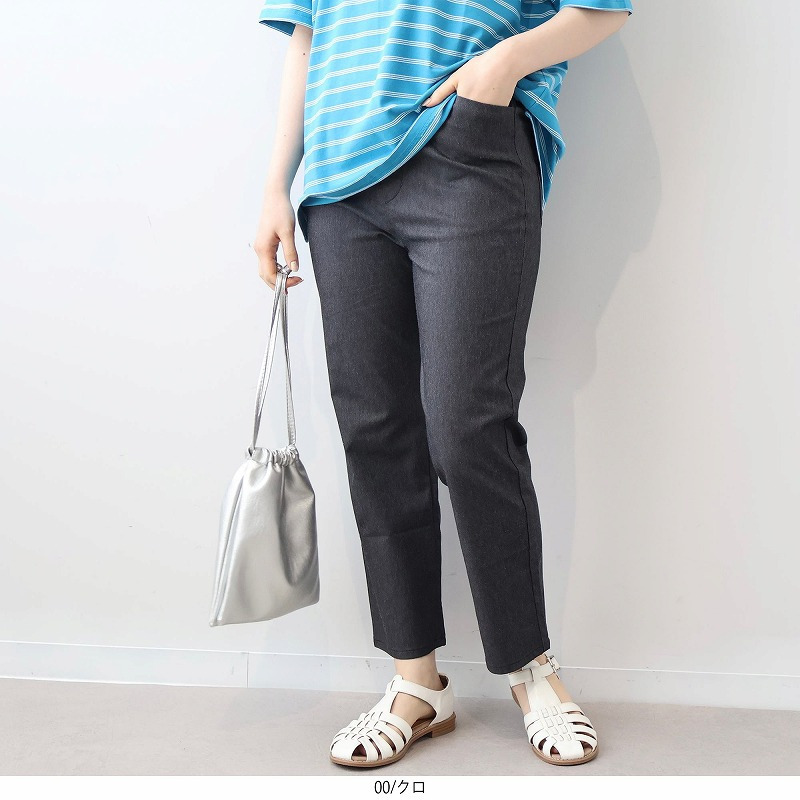 デニムライク ストレッチ クトプトパンツ LL/3L/4L/5L/6L MB mint breezeミントブリーズ1