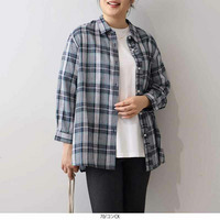 【UVカット・接触冷感】フリルデザイン シャツ ブラウス LL/3L/4L/5L MB mint breezeミントブリーズ