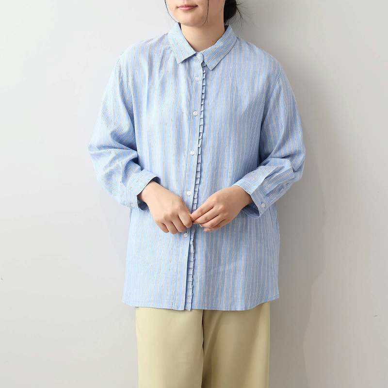 【UVカット・接触冷感】フリルデザイン シャツ ブラウス LL/3L/4L/5L MB mint breezeミントブリーズ10