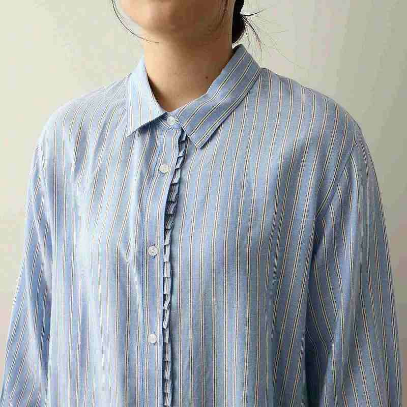 【UVカット・接触冷感】フリルデザイン シャツ ブラウス LL/3L/4L/5L MB mint breezeミントブリーズ15