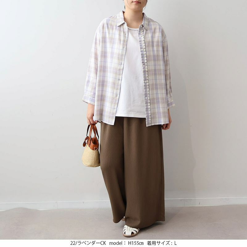 【UVカット・接触冷感】フリルデザイン シャツ ブラウス LL/3L/4L/5L MB mint breezeミントブリーズ2