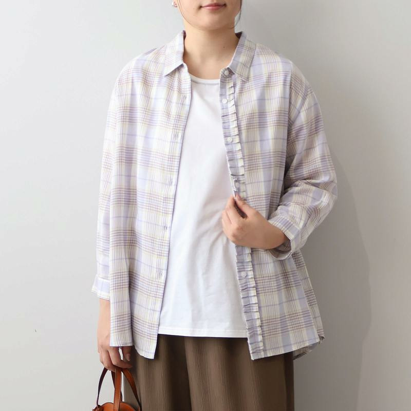 【UVカット・接触冷感】フリルデザイン シャツ ブラウス LL/3L/4L/5L MB mint breezeミントブリーズ4