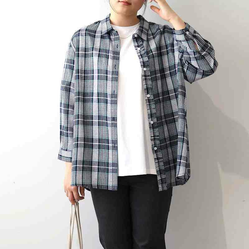 【UVカット・接触冷感】フリルデザイン シャツ ブラウス LL/3L/4L/5L MB mint breezeミントブリーズ8