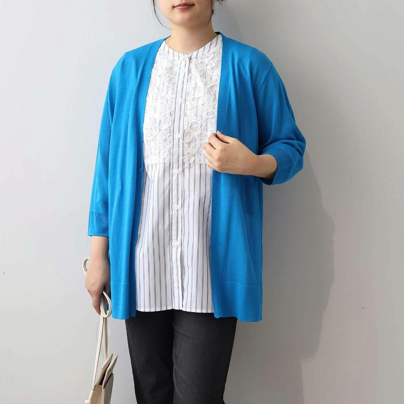 フロントレース ノースリーブ ブラウス LL/3L/4L/5L/6L MB mint breezeミントブリーズ4