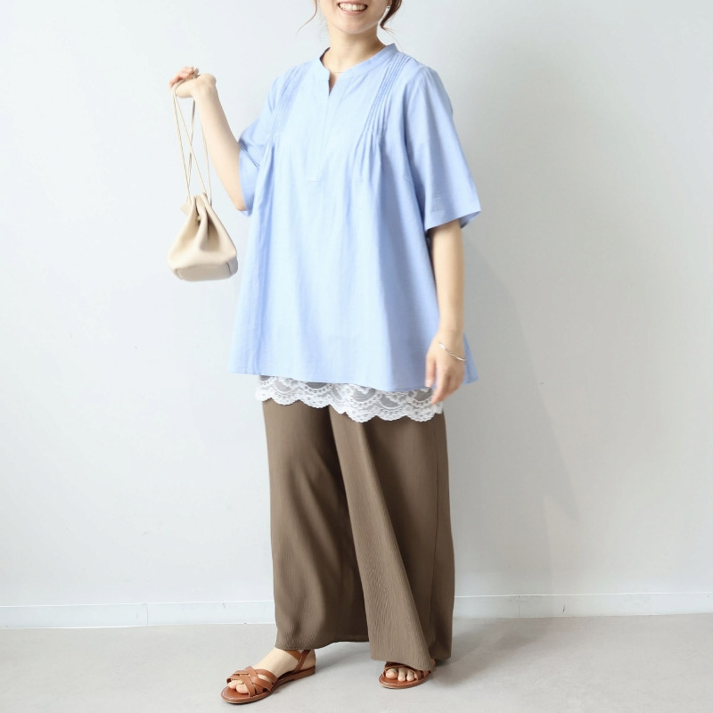 裾レース レイヤード タンクトップ LL/3L/4L/5L MB mint breezeミントブリーズ11