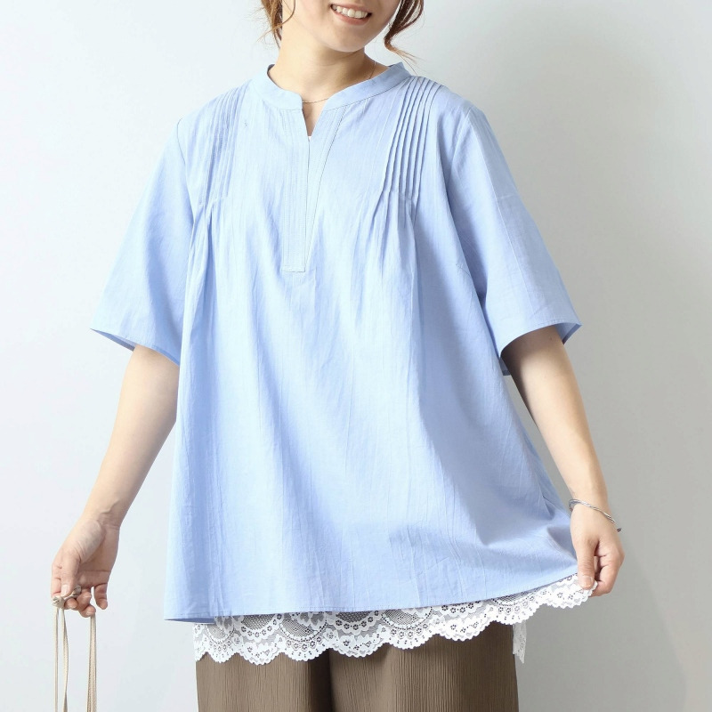 裾レース レイヤード タンクトップ LL/3L/4L/5L MB mint breezeミントブリーズ13