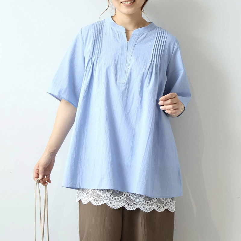 裾レース レイヤード タンクトップ LL/3L/4L/5L MB mint breezeミントブリーズ14