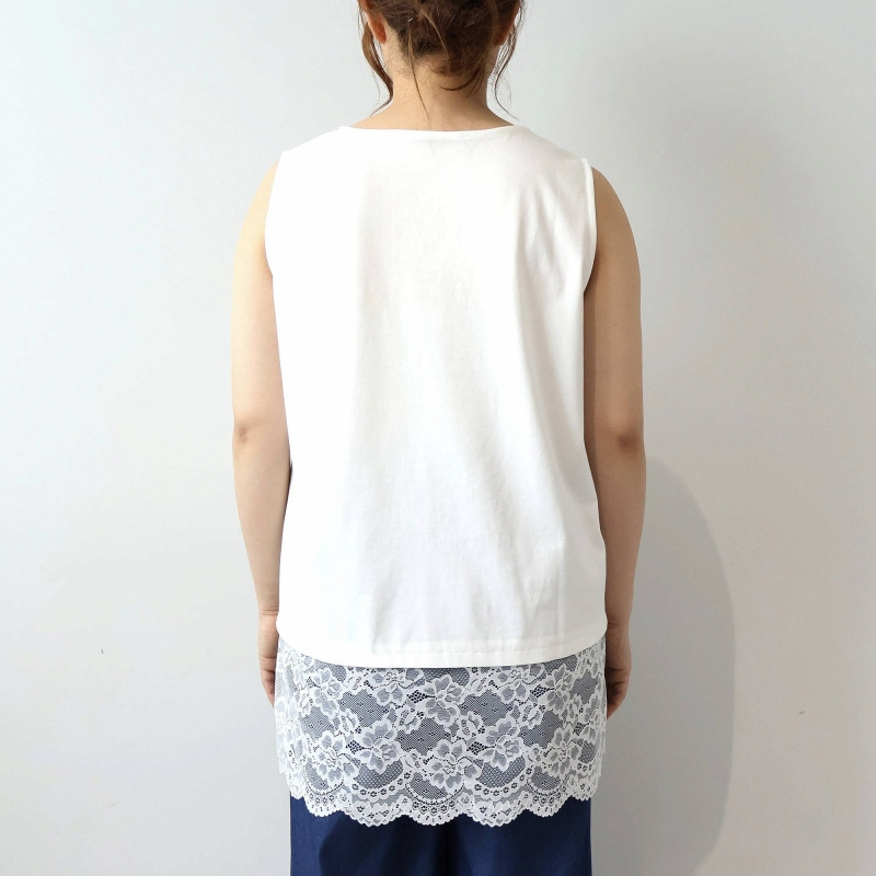 裾レース レイヤード タンクトップ LL/3L/4L/5L MB mint breezeミントブリーズ17