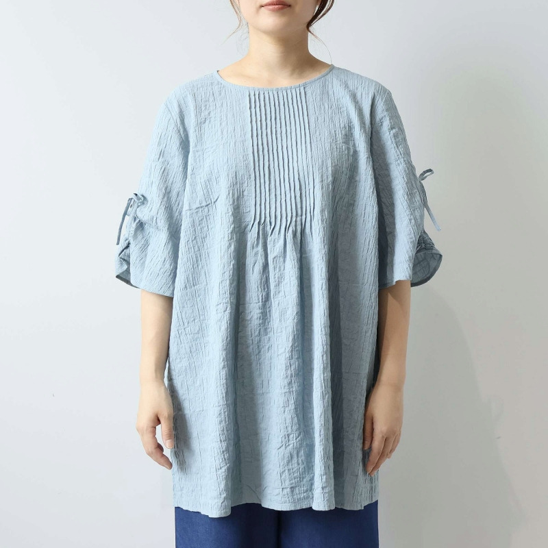 【WEB限定】袖シャーリング スリーブ チュニックブラウス LL/3L/4L/5L MB mint breezeミントブリーズ12