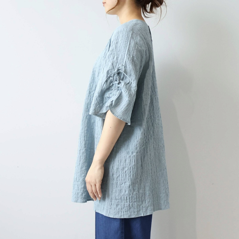 【WEB限定】袖シャーリング スリーブ チュニックブラウス LL/3L/4L/5L MB mint breezeミントブリーズ13
