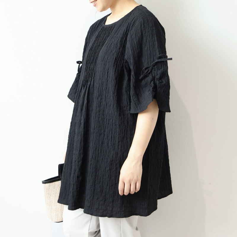 【WEB限定】袖シャーリング スリーブ チュニックブラウス LL/3L/4L/5L MB mint breezeミントブリーズ3