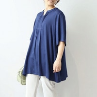 【WEB限定】麻調 ピンタック チュニック ブラウス LL/3L/4L/5L/6L MB mint breezeミントブリーズ