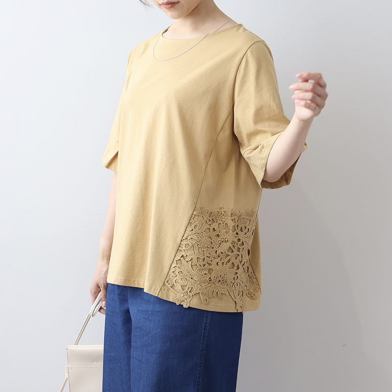 切替サイドレースカットソー LL/3L/4L/5L/6L MB mint breezeミントブリーズ10