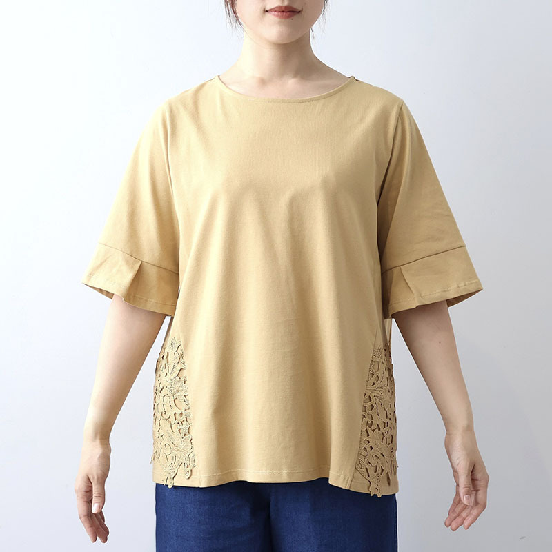 切替サイドレースカットソー LL/3L/4L/5L/6L MB mint breezeミントブリーズ11