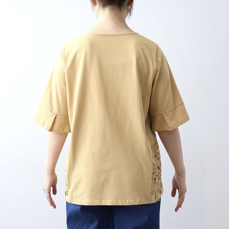 切替サイドレースカットソー LL/3L/4L/5L/6L MB mint breezeミントブリーズ13