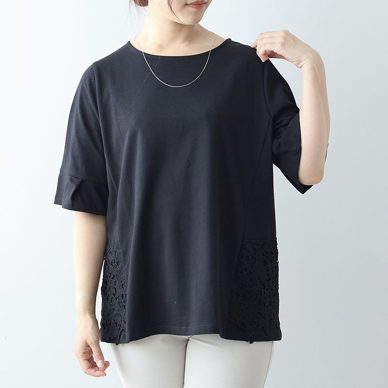 切替サイドレースカットソー LL/3L/4L/5L/6L MB mint breezeミントブリーズ3