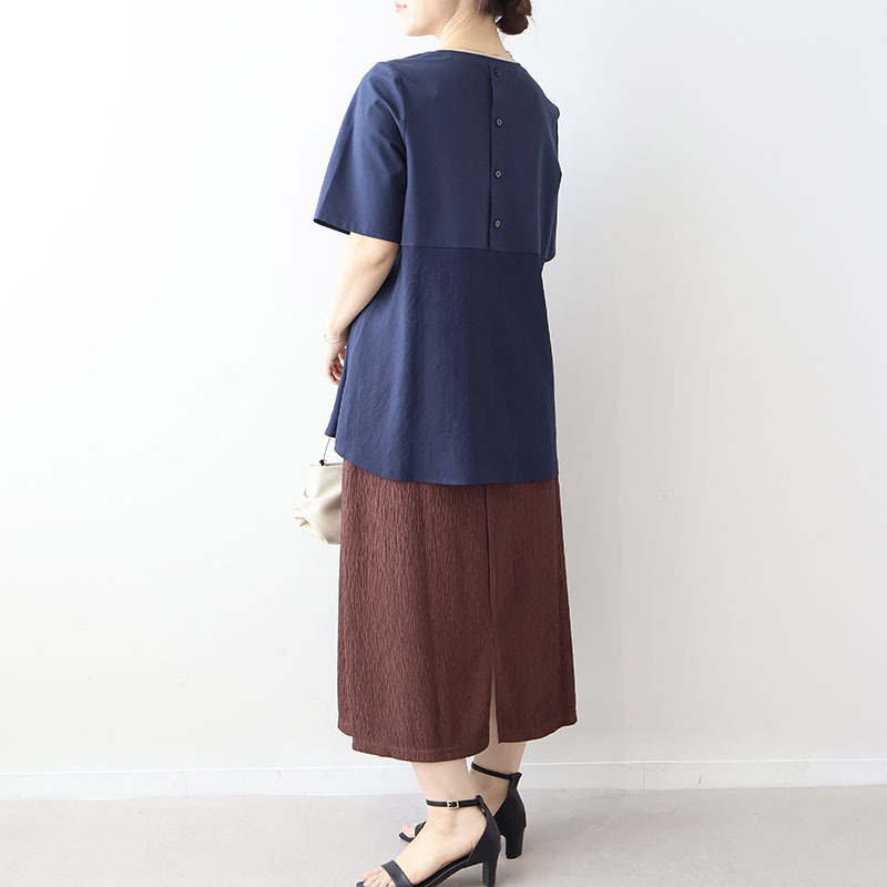 【接触冷感】異素材切替えチュニックLL/3L/4L/5L/6L MB mint breezeミントブリーズ13