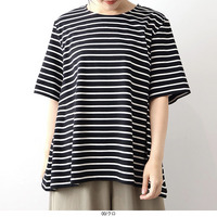 【WEB限定】フレアヘムボーダーTシャツLL/3L/4L/5L/6L MB mint breezeミントブリーズ