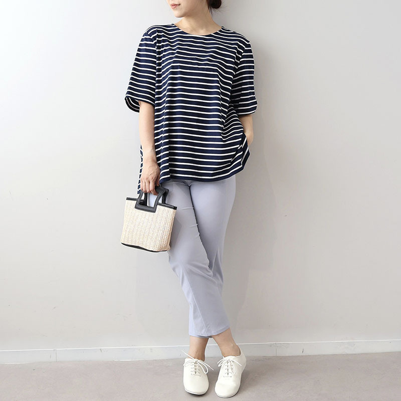 【WEB限定】フレアヘムボーダーTシャツLL/3L/4L/5L/6L MB mint breezeミントブリーズ10