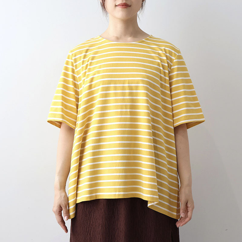【WEB限定】フレアヘムボーダーTシャツLL/3L/4L/5L/6L MB mint breezeミントブリーズ14