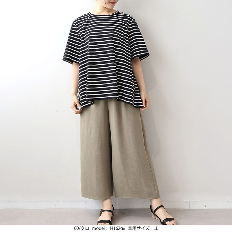 【WEB限定】フレアヘムボーダーTシャツLL/3L/4L/5L/6L MB mint breezeミントブリーズ2