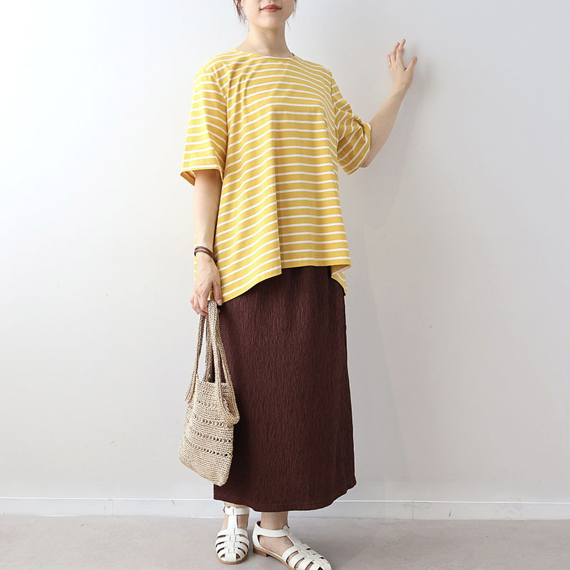 【WEB限定】フレアヘムボーダーTシャツLL/3L/4L/5L/6L MB mint breezeミントブリーズ6