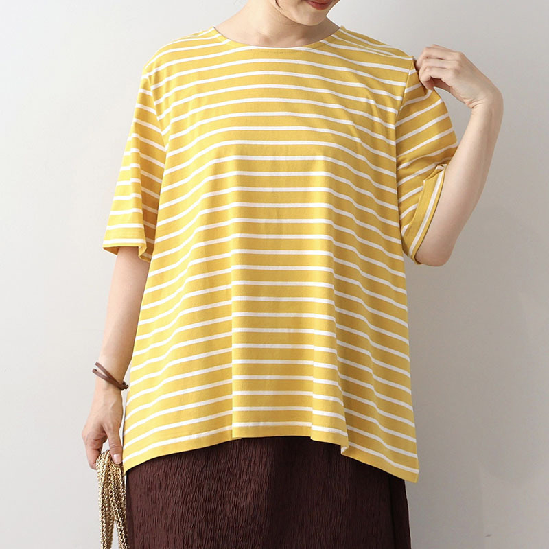 【WEB限定】フレアヘムボーダーTシャツLL/3L/4L/5L/6L MB mint breezeミントブリーズ7