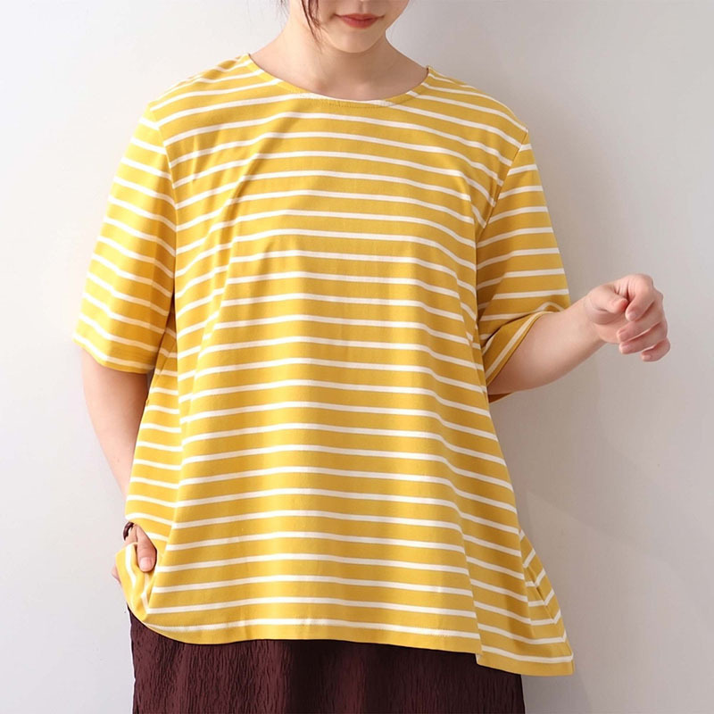 【WEB限定】フレアヘムボーダーTシャツLL/3L/4L/5L/6L MB mint breezeミントブリーズ8
