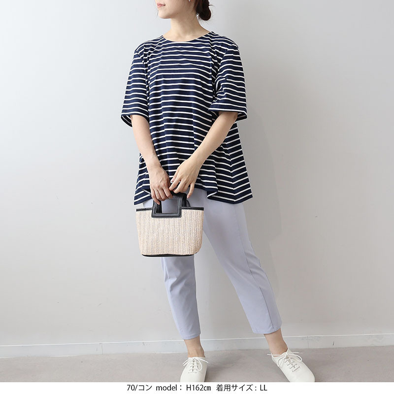 【WEB限定】フレアヘムボーダーTシャツLL/3L/4L/5L/6L MB mint breezeミントブリーズ9