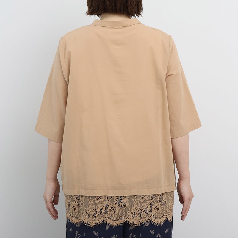 レースヘムチュニックシャツブラウスLL/3L/4L/5L/6L MB mint breezeミントブリーズ10