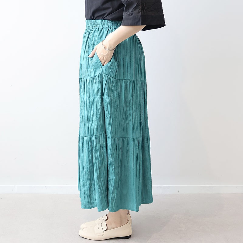 【接触冷感】ランダムプリーツティアードスカートLL/3L/4L/5L/6L MB mint breezeミントブリーズ13