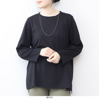 さらさらサイドスリット 長袖カットソー LL/3L/4L/5L MB mint breezeミントブリーズ