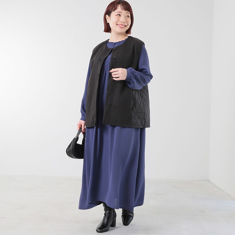 フロントシャーリングワンピースLL/3L/4L/5L MB mint breezeミントブリーズ11