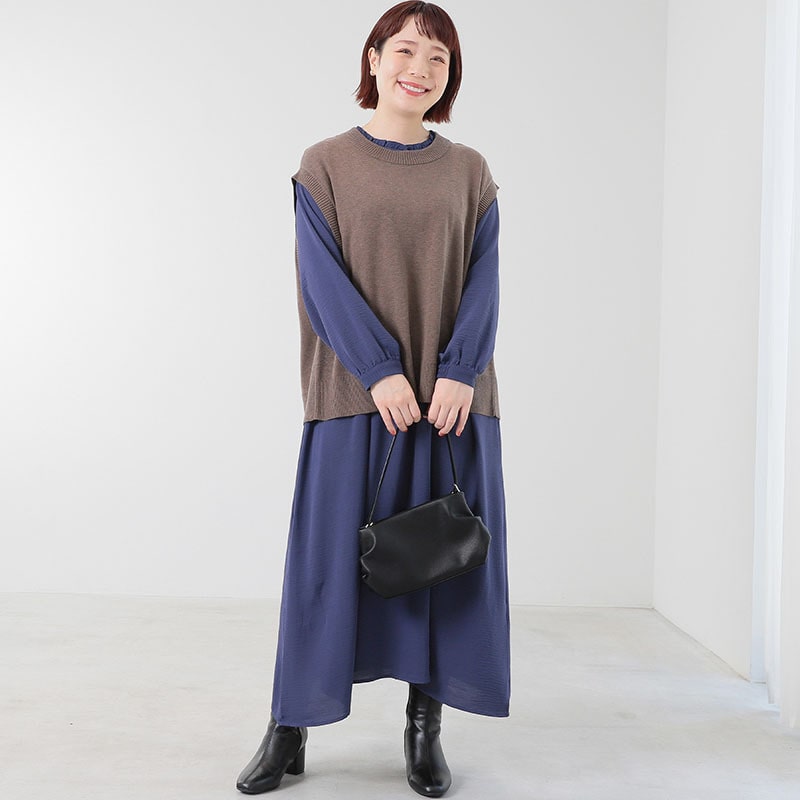 フロントシャーリングワンピースLL/3L/4L/5L MB mint breezeミントブリーズ13