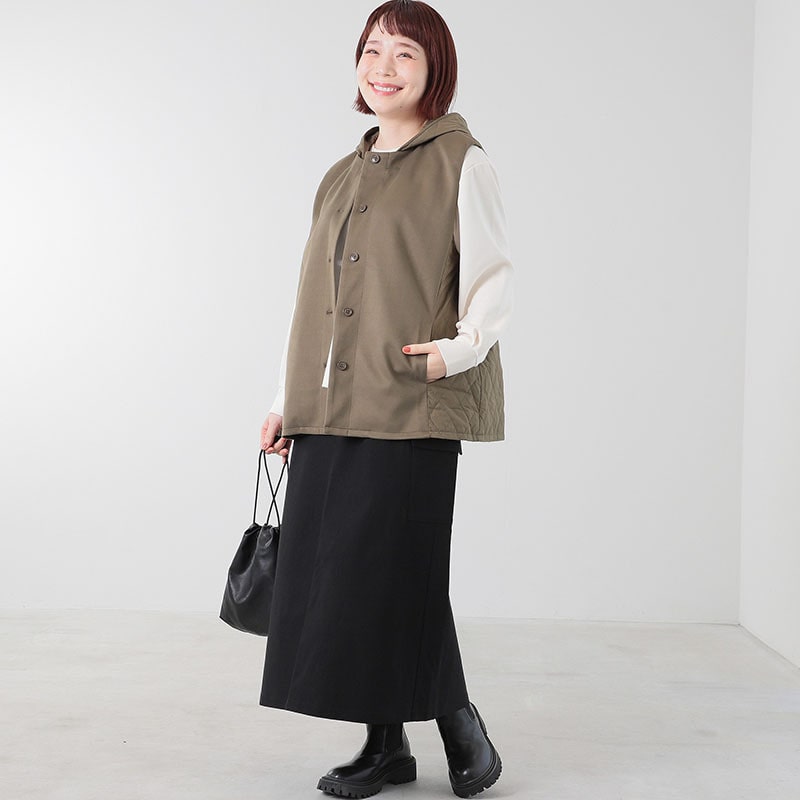 異素材切替え中綿ベスト LL/3L/4L/6L MB mint breezeミントブリーズ10