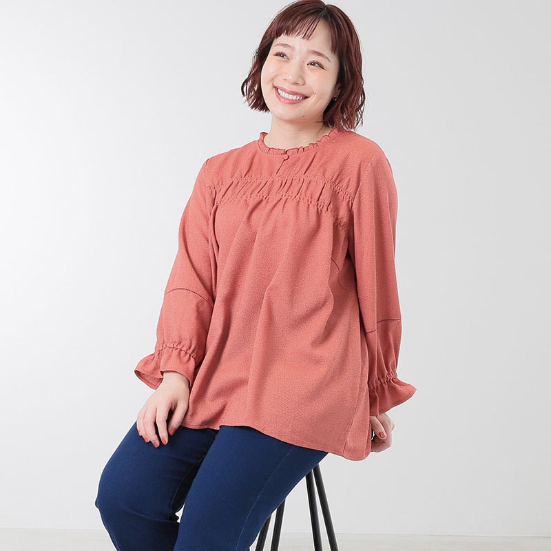 【WEB限定】シャーリングチュニックブラウス LL/3L/4L/6L MB mint breezeミントブリーズ5